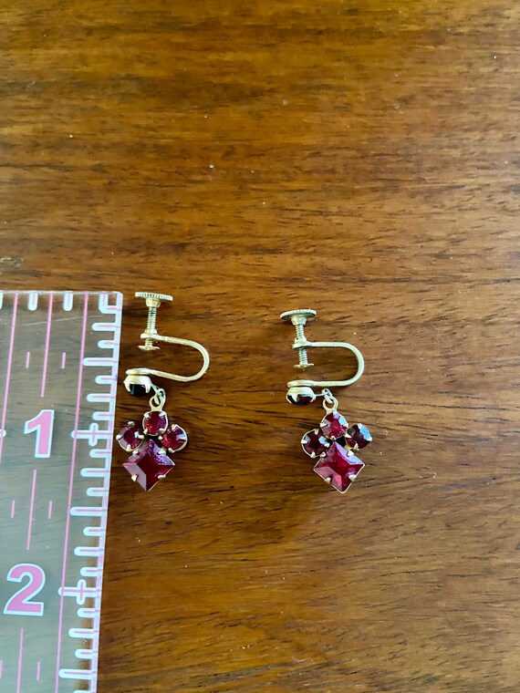 Bohemian Garnet Earrings, Garnet Screw back Dangl… - image 10