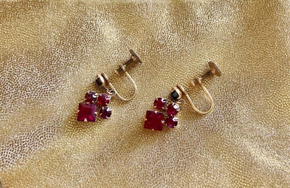 Bohemian Garnet Earrings, Garnet Screw back Dangl… - image 7