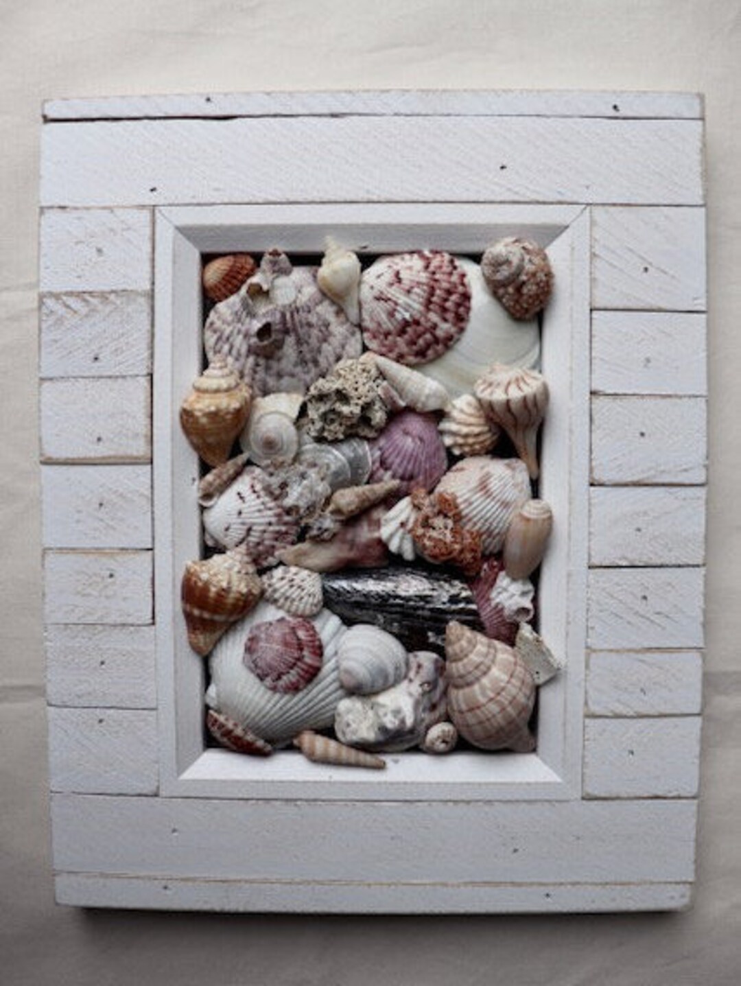 L Shape Shell Photo Frame Shell Filled Picture Frame - Etsy