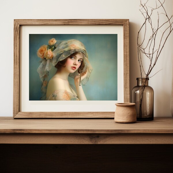 102 Vintage Beauty: Nostalgic Portraits in Art Nouveau, Lifelike Renderings, and Romantic Realism with a Dreamy Twist