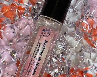Óleo Perfumado Basking In Honey, Fragrância Floral Frutada Gourmand, Roll-on Tamanho Viagem