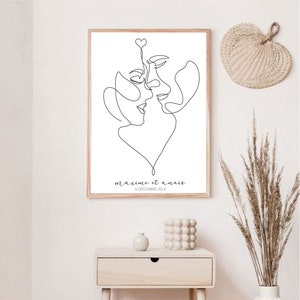 Póster personalizado de pareja - Regalo de pareja - Día de San Valentín - Póster de San Valentín