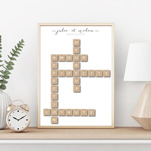 Personalized Scrabble Poster (couple, family, Mother's Day, Father's Day, Grandmother's Day, Valentine's Day)