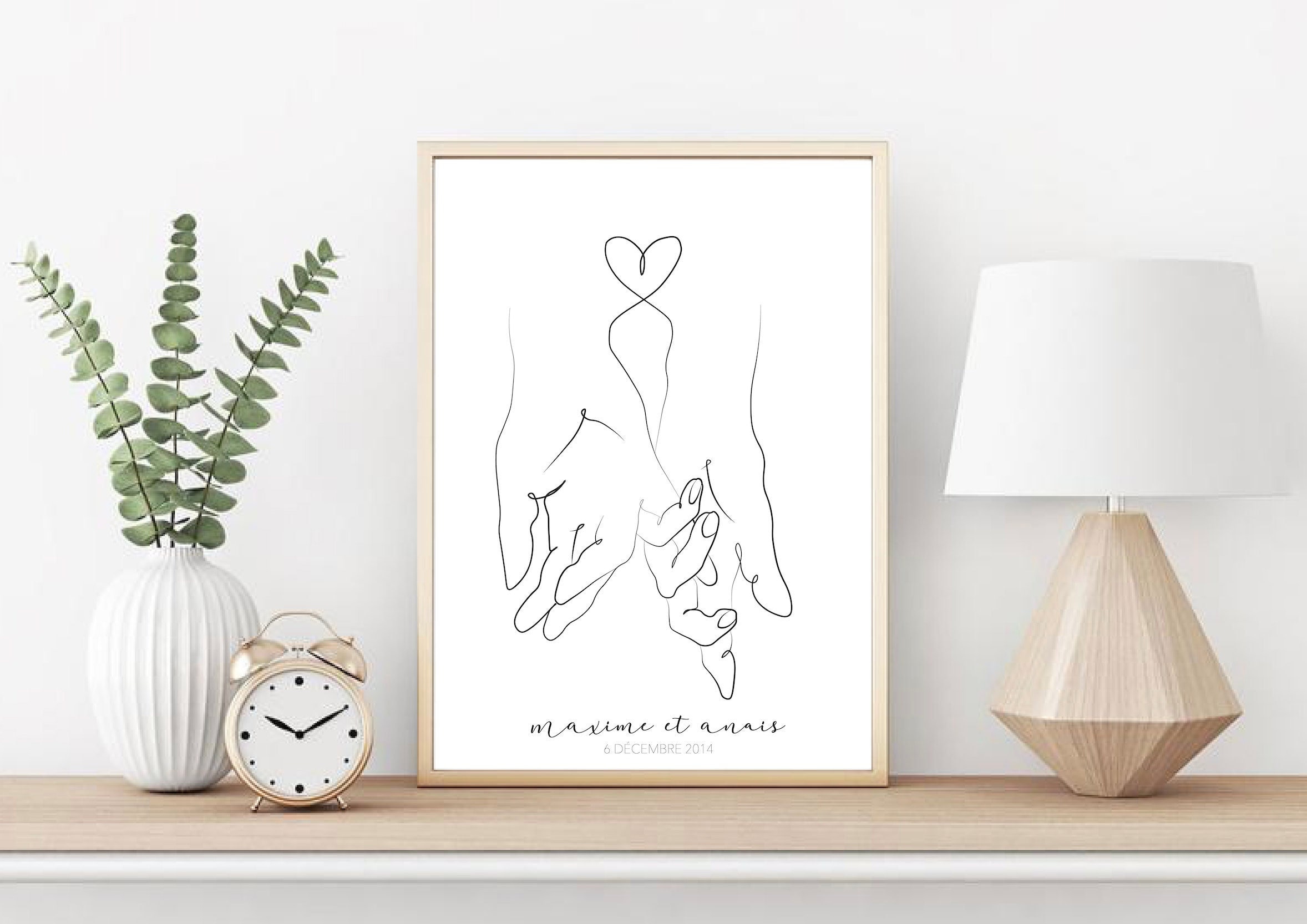 Affiche Personnalisée Saint Valentin - Cadeau Affiche Couple Date Idée Cadeau