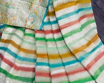 Khaddi georgette saree