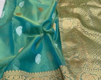 Sari di seta Banarasi kora