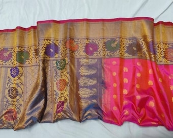 Sari Gadwal tessuto a mano