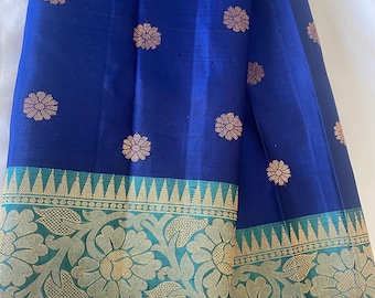 sari di seta Gadwal tessuto a mano