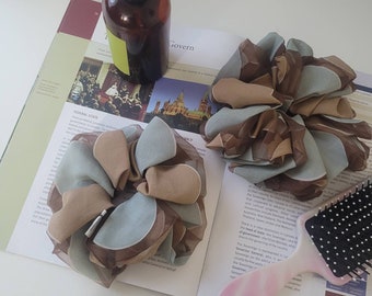 Oversized Brown Organza Scrunchie: organza Hair Accessory