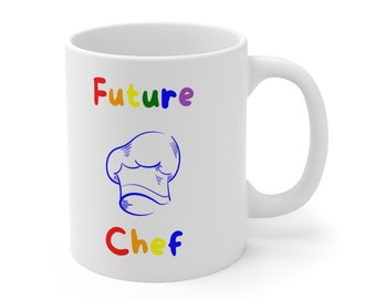 Future Chef Mug, Rainbow, 11oz, Mugs for Kids, Gifts for Kids, Gifts for Future Chefs, Aspiring Chef, Kid Chef Gifts, Kid Chef, Birthday Mug