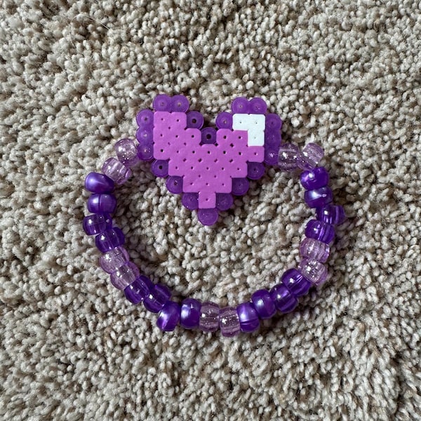 Heart Perler Kandi Bracelet Cuff