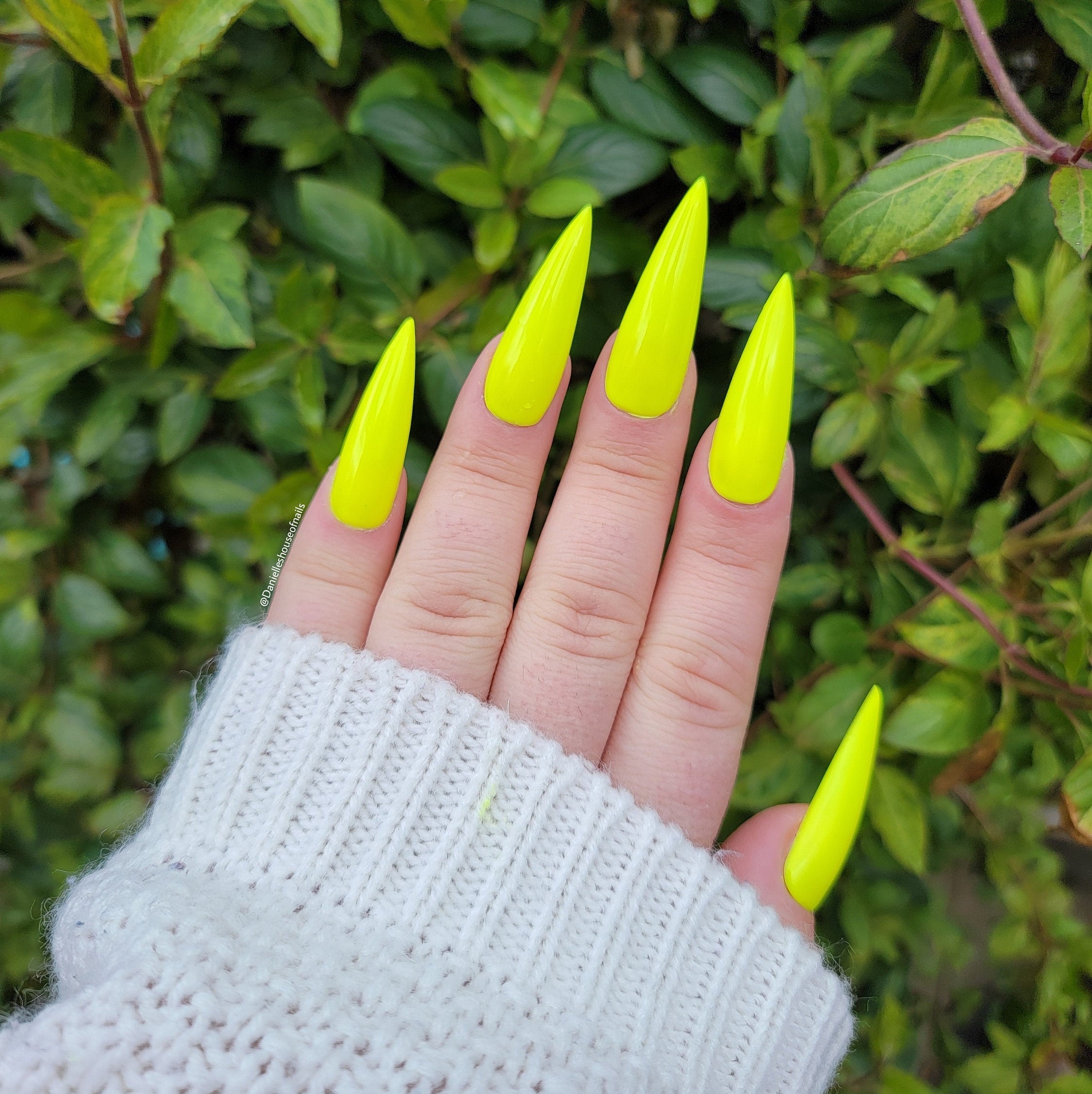 Neon Yellow Stiletto Nails Luxury Press on Nailsfake Nails Glue on Nails Gel Nails Neon Nails Spring Nails Summer Nails Yellow Nails Etsy