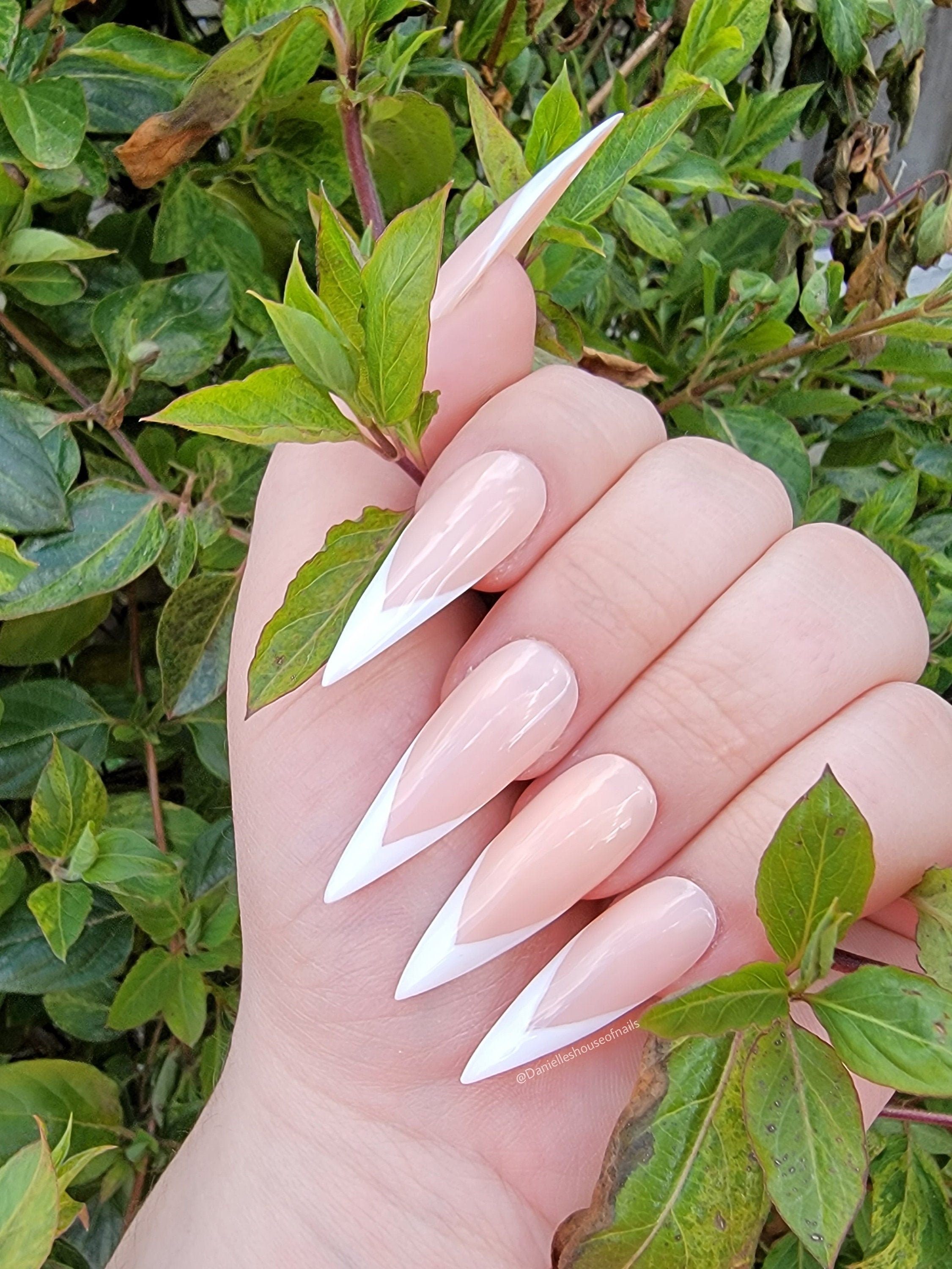 French tip nails Luxury press on nails Fake nails Glue on nails Gel nails French tip nails V tip French press on nails stiletto nails