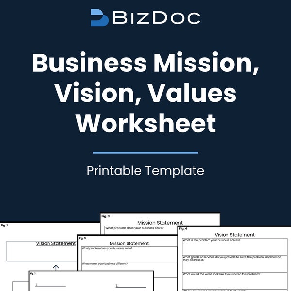 Business Mission, Vision, Values Template and Guide