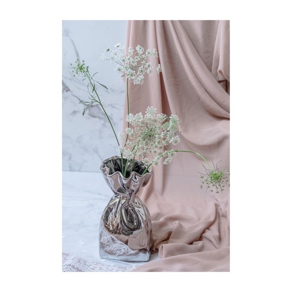 Reflective Silver Vase | Modern Chic Home Decor