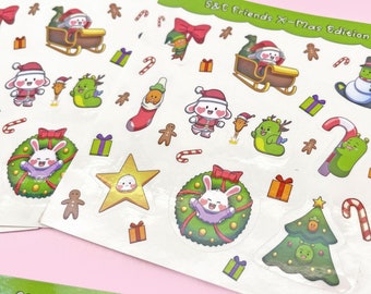 Kerststickers Feestelijke Kerststickers| Leuke personages zo en wortelen