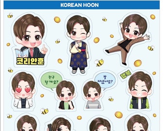 Hoonie's Koreaanse Stickers (5ea) | so en Wortelen | Koreaanse Hoon