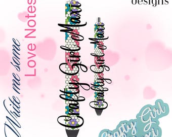 Write me a love note SS10 13X50 with this heart design.  Digital download and printable template guide for rhinestone honeycomb large pen