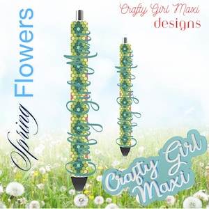 Sjabloon lentebloemen strass-pen: SS10 honingraatontwerp (digitale download)