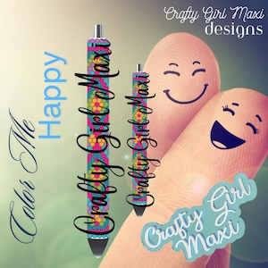 Sjabloon strass honingraatpen: Color Me Happy-ontwerp (digitale download, SS10/3 mm strassteentjes)