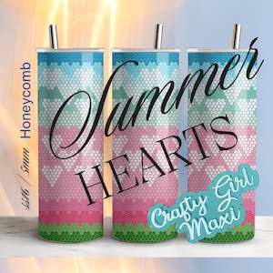 Summer hearts is a ss16/ 20oz honeycomb rhinestone template. Digital download printable template guide pastel heart design