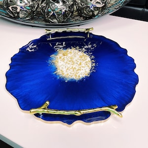 Large Decorative Resin Tray, Large Luxury Tray, Serving Tray Makeup, Vanity Tray, Geode Resin Tray, Handmade Tray, Perfume Tray, Home Decor