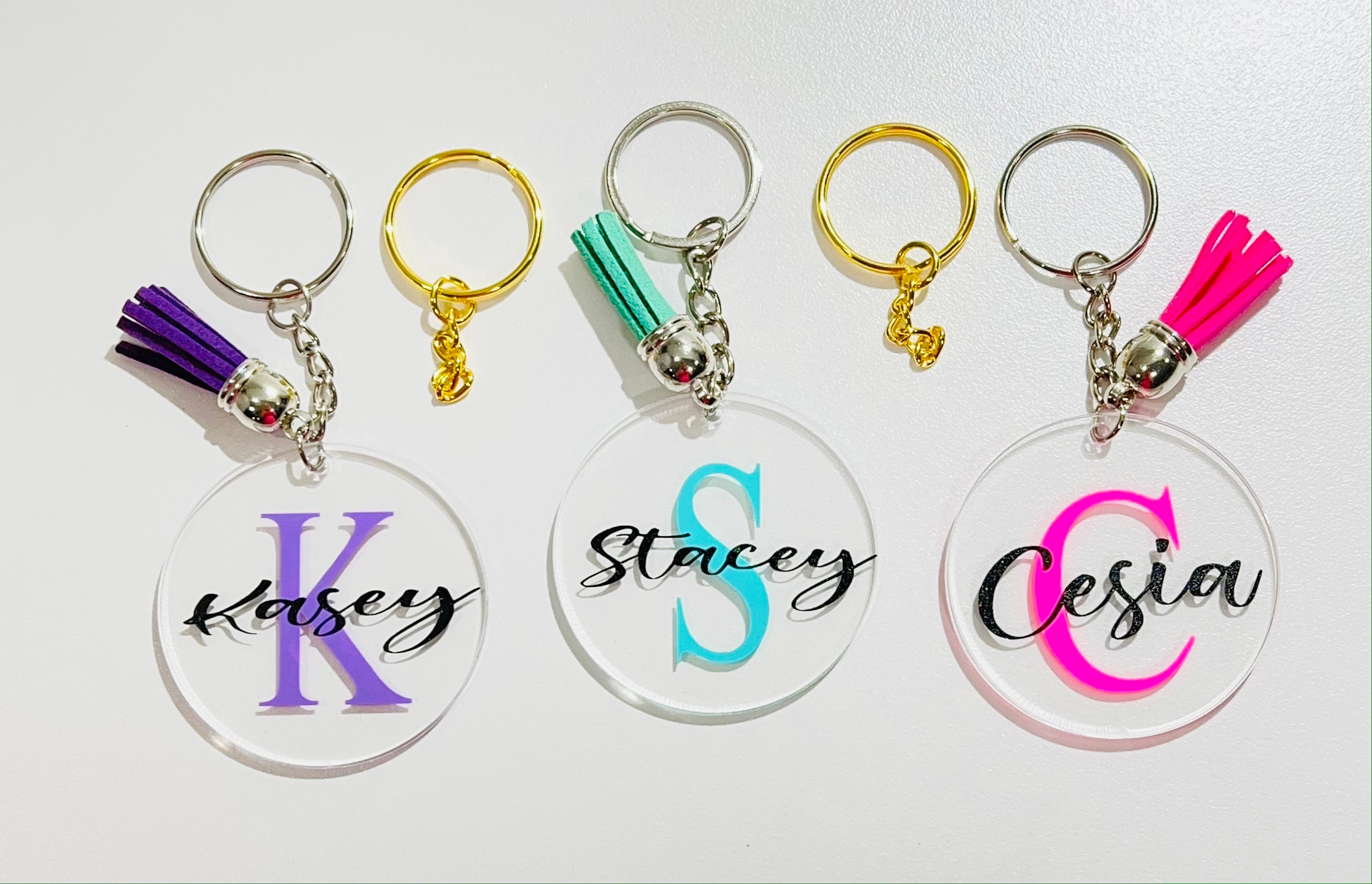 Personalized Acrylic Keychains, Custom Name Keychain, Clear Personalized Acrylic Keychains, Custom Name Keychain, Clear