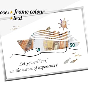 Geldgeschenkdoos voor verjaardag, geldgeschenkframe, geldbon, geldenvelop, monetair geschenk - Vakantie - cruiseschip
