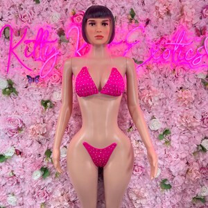 Summer Two Piece Bikini Pink Exotic Dancewear Performance Wear Stripper wear
