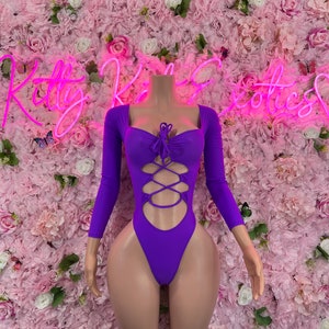 Bottlegirl Bartender Bodysuit One Piece Purple Bartender Outfit Startender One Piece Purple