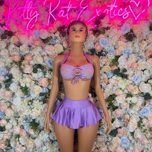 Purple Two-Piece Dancewear Set: Exotic Festival Skirt