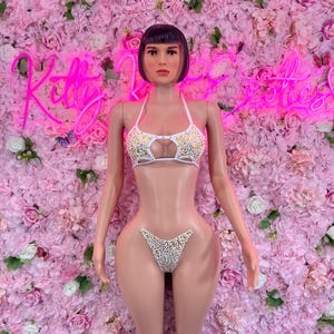 White Gold Cheetah Bodysuit: Exotic Dancewear Set