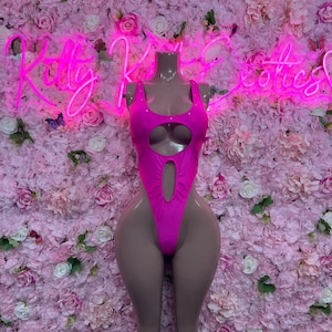 Exotic Dancewear One Piece Bodysuit Pink  – Sexy Clubwear & Dancewear for Raves, Parties, or Festivals | Bold and Eye-Catching Outfit
