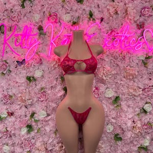 Bikini Set Summer Two Piece Pink Metallic Bikini Bottlegirl Bartender Outfit Festivalwear