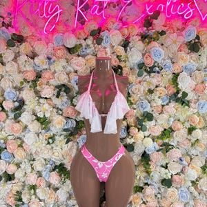 Rave Bikini Two Piece Summer Pink  - Rave Outfits  Festival wear