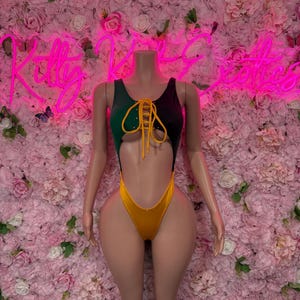 Jamaica Flag Bodysuit Set | One-Piece Swimsuit | Festival Outfit | Jamaica Bikini | Country Flag Swimwear | Beachwear | Carnival Outfit
