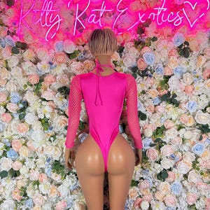 Pink Rave Bodysuit: Custom Exotic Dancewear