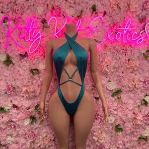Bottlegirl One-Piece Turquoise  Bodysuit – Exotic Dancewear for Performers, Raves, or Night Out | Bottle girl Outfits
