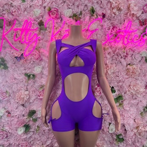 Bottlegirl Bartender Bodysuit  One Piece Purple Outfit Startender