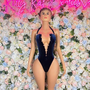 Blue Exotic Dance Bodysuit: Rave Outfit for Performers