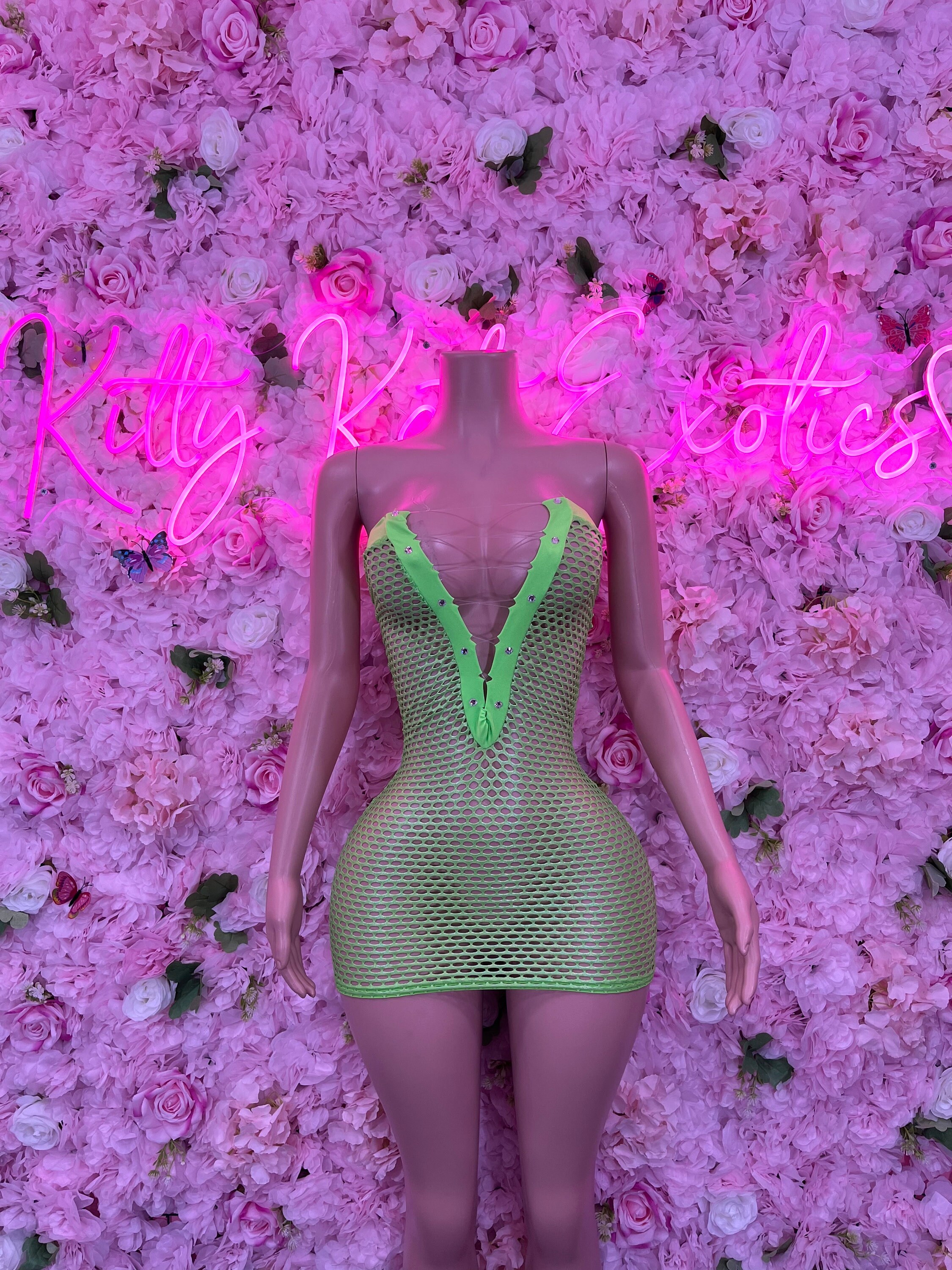 Green Fishnet Dress Sexy Clubwear Dancewear for Raves Parties or Festivals Bold and Eye catching Outfit Etsy