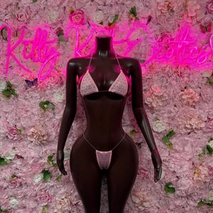 Summer Rave OutfitTwo-Piece Pink Custom Bikini – Cute Swimsuit Set for Beach, Pool, or Vacation | Exotic Dancewear Festival wear