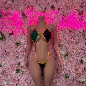 Jamaica Flag Bodysuit Set | One-Piece Swimsuit | Festival Outfit | Jamaica Bikini | Country Flag Swimwear | Beachwear | Carnival Outfit