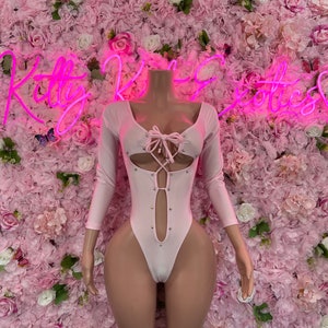 Bottlegirl Outfit I Exotic Dancewear One Piece Pink Bodysuit