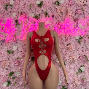 Bottlegirl Bartender Outfits Bodysuit One Piece Red Outfit Rave Outfit