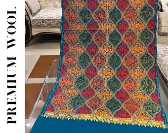 Embroidered Royal blue Shawl, Wedding shawl, Kashmiri shawl for all occassions | Multipurpose Unisex Shawl