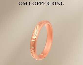 Handmade Copper "Om Namah Shivaya" Ring – Adjustable Shiva Mantra Ring | Spiritual Healing Jewelry | Hindu Meditation Ring