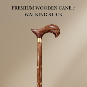 Stylish Wooden Walking Stick with Classic Derby Handle | Walking Cane with carving handle | Hand-Carved Cane for Men & Women