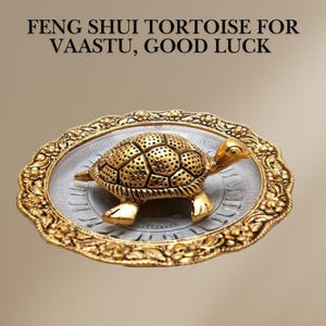 Feng Shui Żółw | Metalowy Żółw Vastu na Dobrobyt i Szczęście | Mosiężny Talizman Szczęścia w Prezentach w kształcie Żółwia