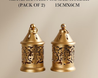 Metal Candle Lantern –  Lantern Candle Holder for Tabletop Hanging | Unique Wedding & Party Decor